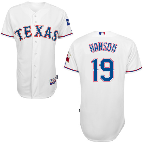 Tommy Hanson #19 MLB Jersey-Texas Rangers Men's Authentic Home White Cool Base Baseball Jersey